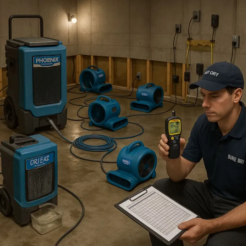 Structural Drying and Dehumidification process in Southside, AL